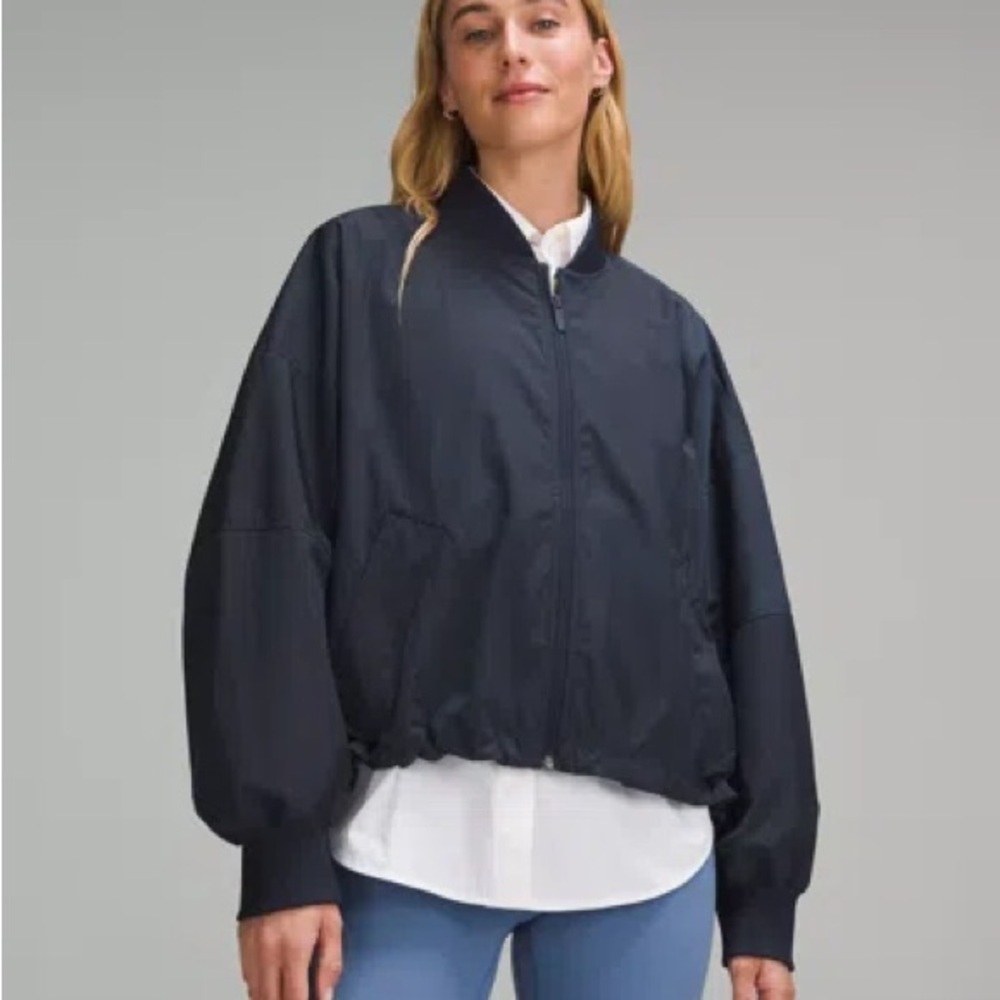 Lululemon Athletica Dark Navy Blue Bomber Jacket